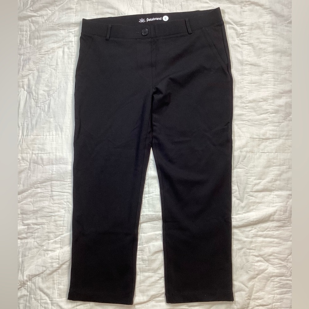 Betabrand Crop Dress Pant Yoga Pants Black Large